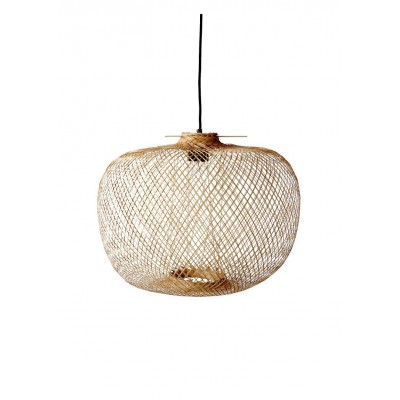 Lampa bamboo, naturalna, okrągła