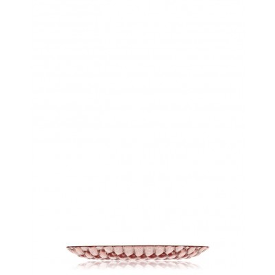 Przezroczysty talerz obiadowy 27 cm różowy Jellies Family Kartell