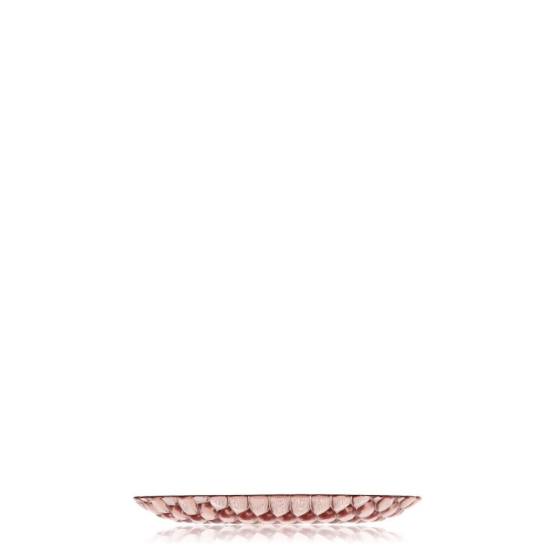 Przezroczysty talerz obiadowy 27 cm różowy Jellies Family Kartell