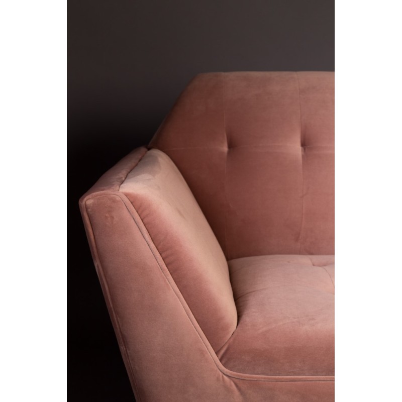 aksamitny fotel lounge Kate, różowy, Dutchbone