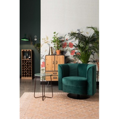 fotel lounge Flower, zielony, Dutchbone