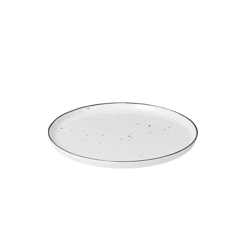 talerz SALT w kropki, Ø 22 cm biała porcelana, Broste Copenhagen