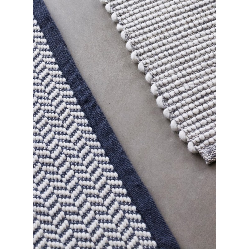 Dywan prostokątny z bawełny szary + niebieski Hübsch