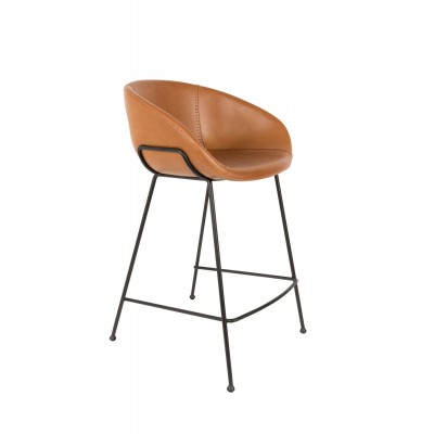 stołek barowy niski Feston, 88,5 cm brązowy, Zuiver
