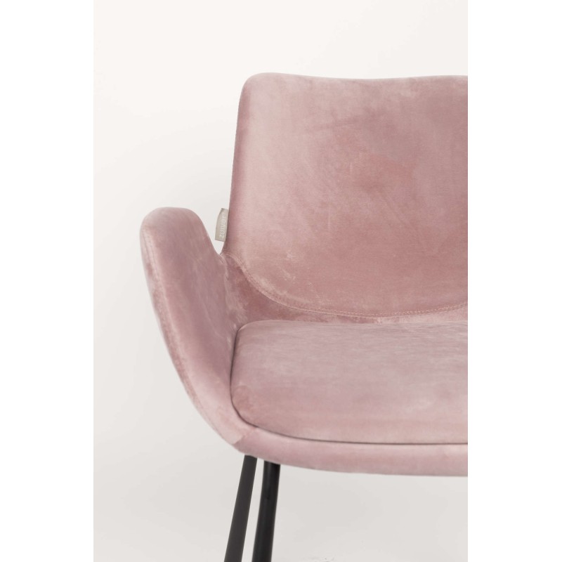 krzeslo z podłokietnikami Brit, różowy, Zuiver