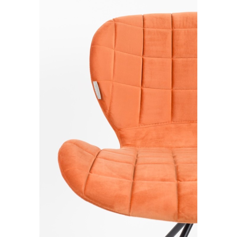 aksamitne krzesło do jadalni OMG VELVET, pomarańczowe, Zuiver