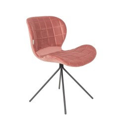 aksamitne krzesło do jadalni OMG VELVET, różowe, Zuiver
