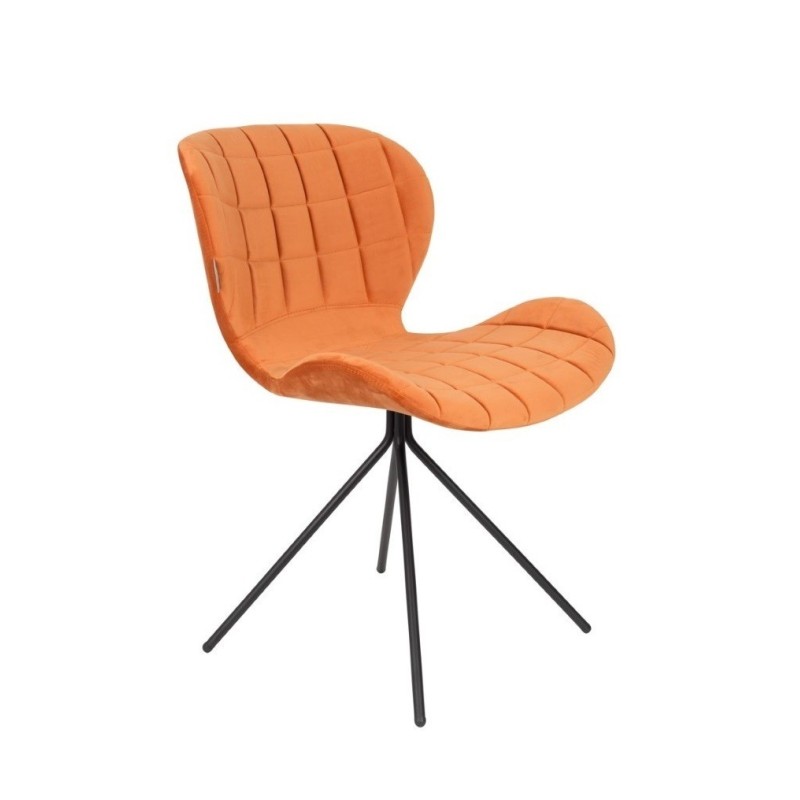 aksamitne krzesło do jadalni OMG VELVET, pomarańczowe, Zuiver