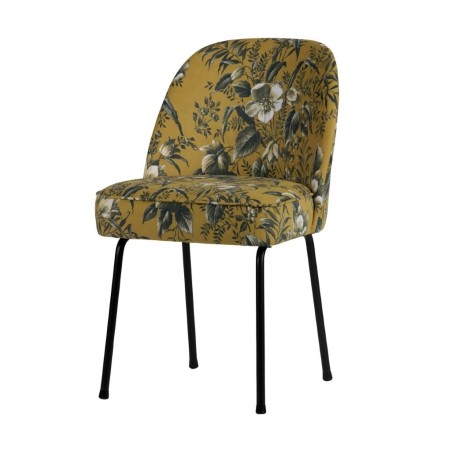 krzesło do jadalni Vogue velvet, musztardowe w kwiaty, Be Pure Home