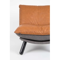 skórzany fotel lounge Lazy Sack, brązowy, Zuiver