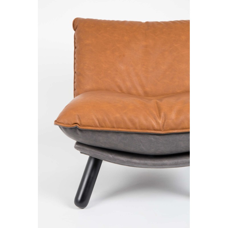 skórzany fotel lounge Lazy Sack, brązowy, Zuiver