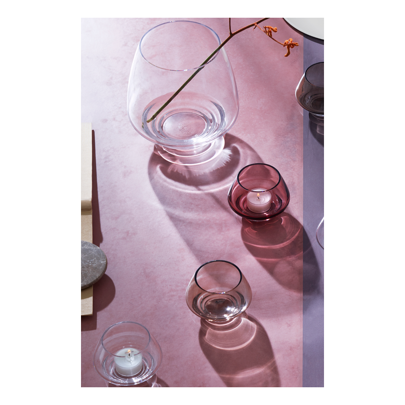 szklany świecznik Flow, Ø10 cm przezroczysty, Holmegaard