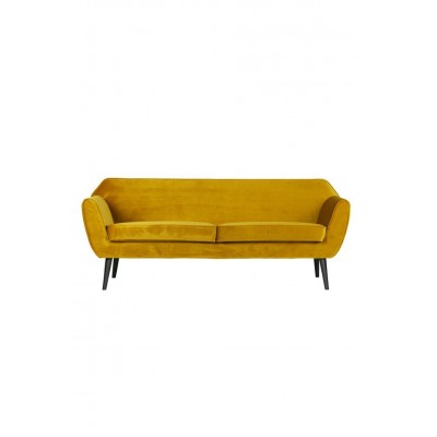 aksamitna sofa Rocco, 187 cm musztardowa, Woood