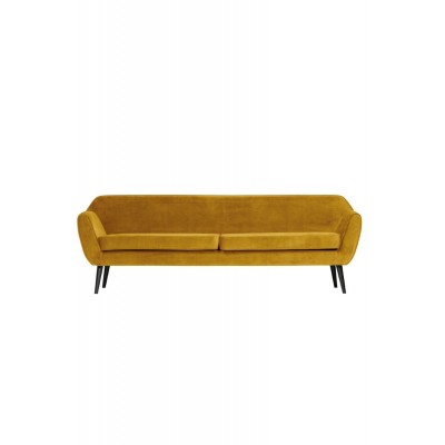 aksamitna sofa Rocco, 230 cm musztardowa, Woood