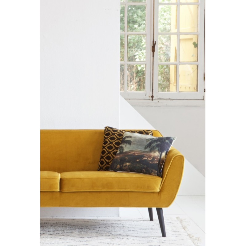 aksamitna sofa Rocco, 230 cm musztardowa, Woood