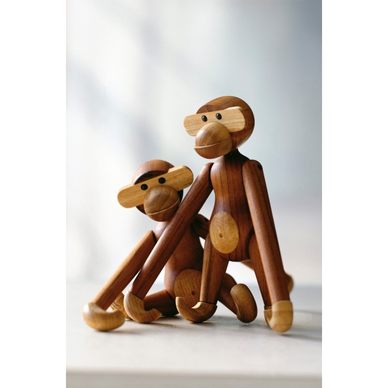 drewniana małpka zabawka mała, tek/limba, Kay Bojesen