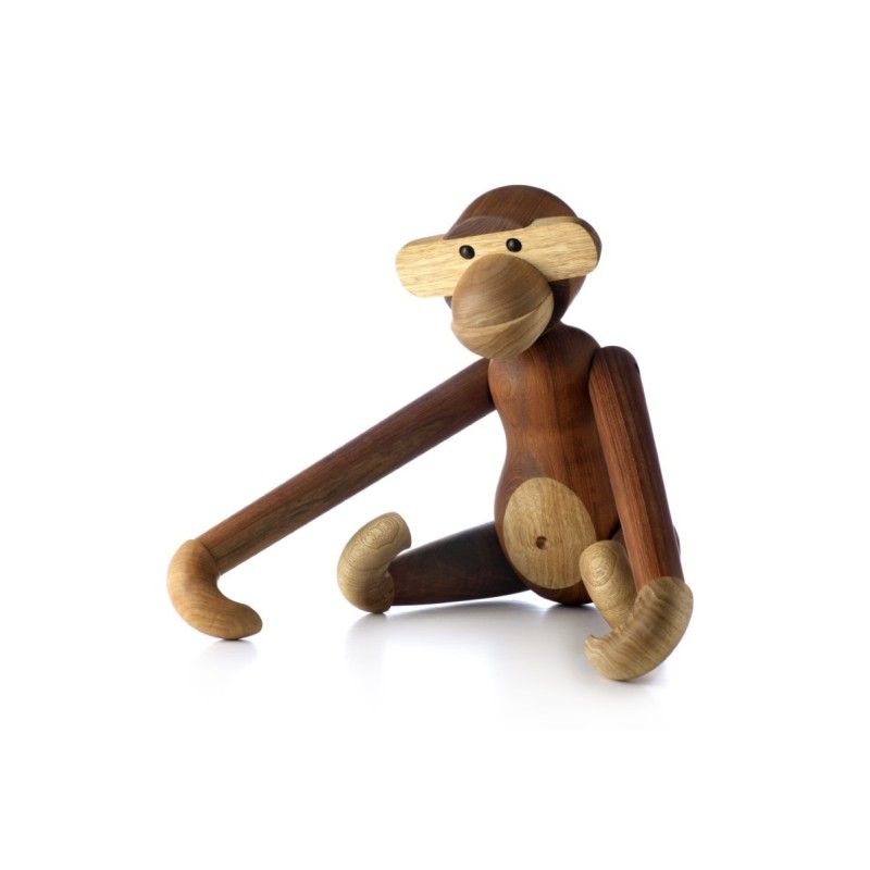 drewniana małpka zabawka duża, tek/limba, Kay Bojesen