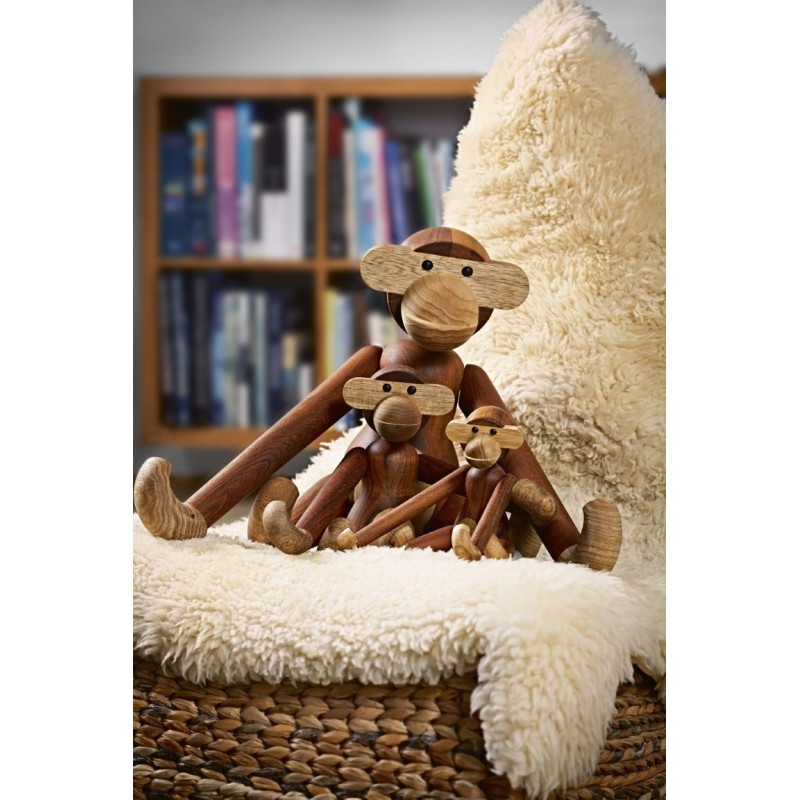 drewniana małpka zabawka duża, tek/limba, Kay Bojesen