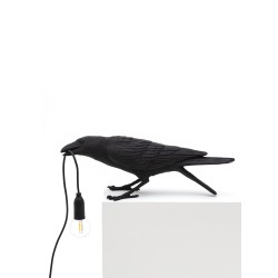 lampa stołowa Bird Playing outdoor, czarny, Seletti