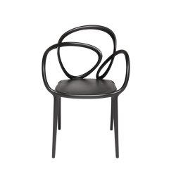 krzesła z podłokietnikami Loop, 2 szt. czarne, QeeBoo