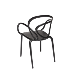 krzesła Loop, 2 szt. czarne, QeeBoo
