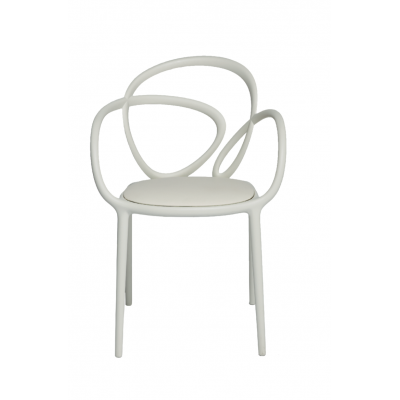 krzesła Loop z poduszką, 2 szt. białe, QeeBoo