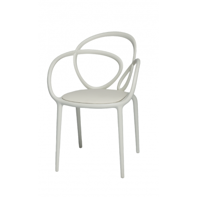 krzesła Loop z poduszką, 2 szt. białe, QeeBoo