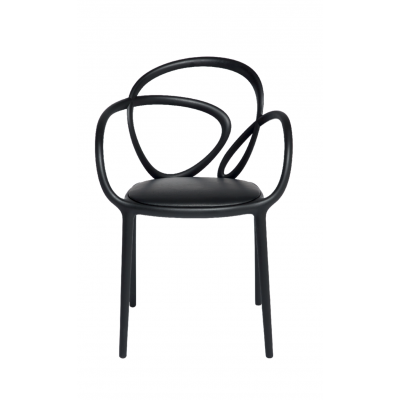 krzesła Loop z poduszką, 2 szt. czarne, QeeBoo