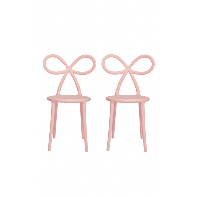 komplet krzeseł Ribbon, 2 szt. różowy mat, QeeBoo