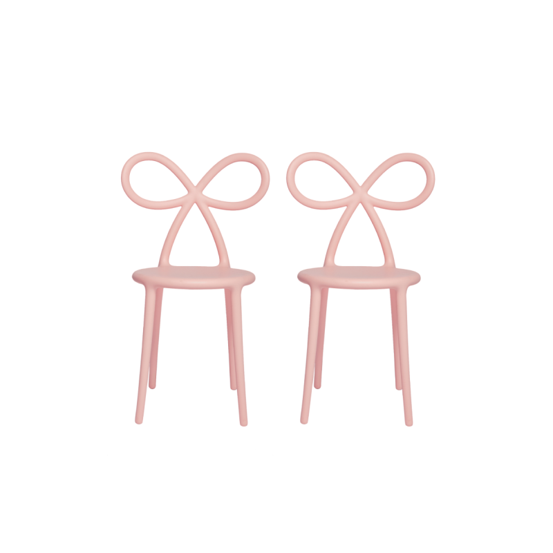komplet krzeseł Ribbon, 2 szt. różowy mat, QeeBoo
