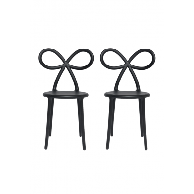 komplet krzeseł Ribbon, 2 szt. czarny mat, QeeBoo