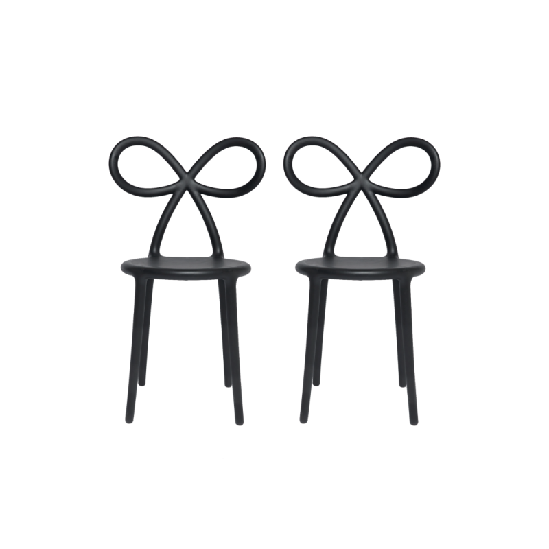 komplet krzeseł Ribbon, 2 szt. czarny mat, QeeBoo