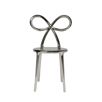 krzesło Ribbon, metalowe srebrne, QeeBoo