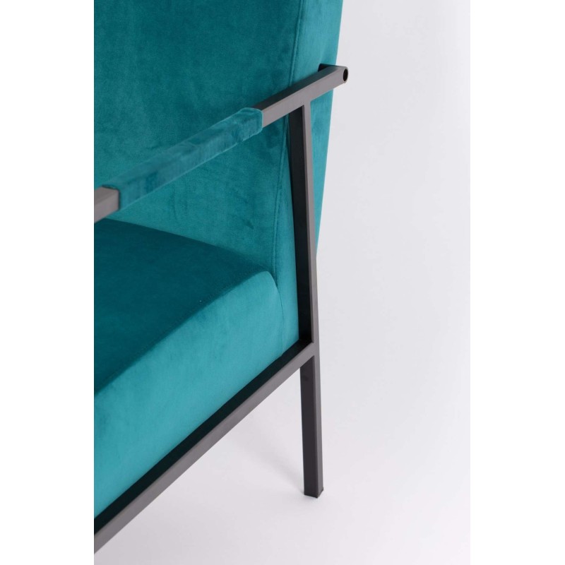 aksamitny fotel lounge Wakasan, niebieski, White Label Living