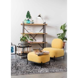 fotel lounge Polly, żółty, White Label Living