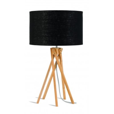 Lampa stołowa Kilimanjaro, bambus abażur czarny, Good&Mojo
