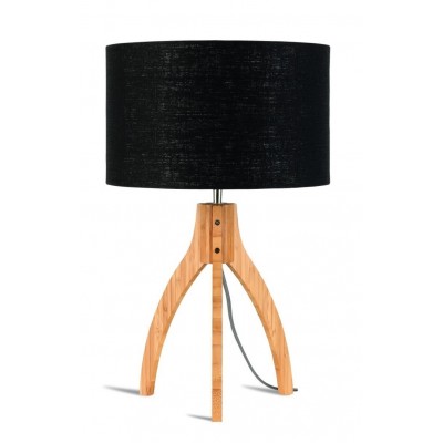 Lampa stołowa Annapurna, bambus abażur czarny, Good&Mojo