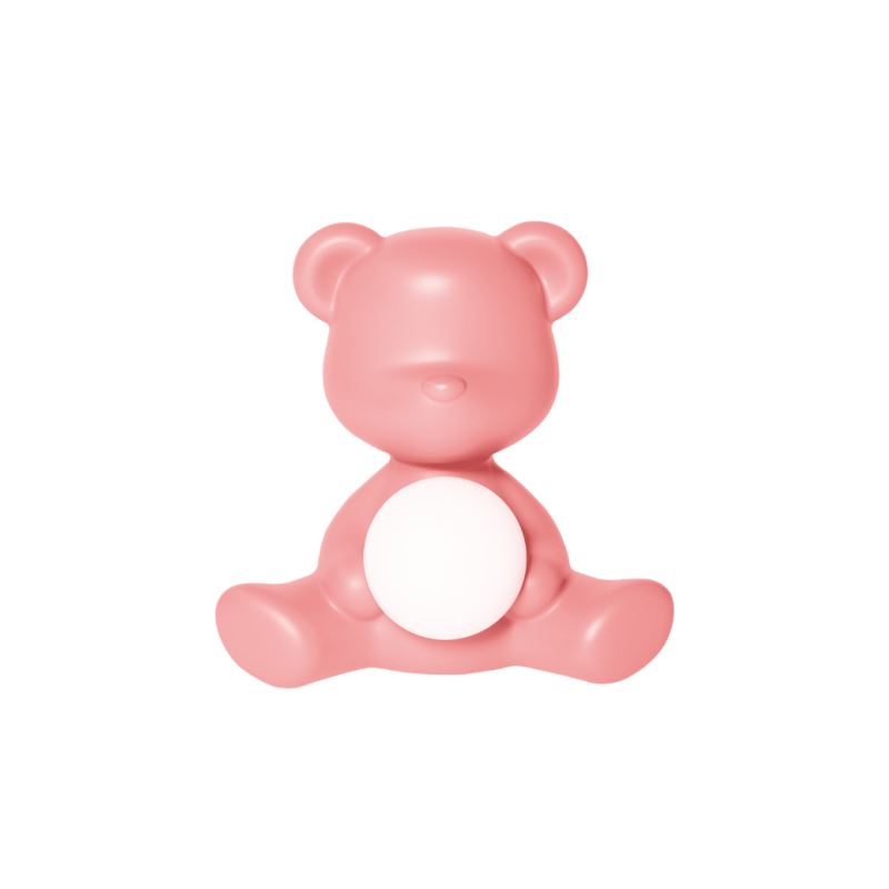 Lampa stołowa miś Teddy Girl, różowa bezprzewodowa, QeeBoo