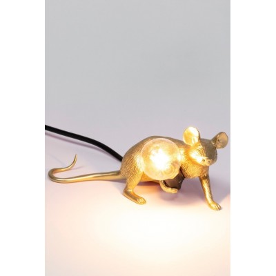 Lampa stołowa Mouse Lop, złoty kabel czarny, Seletti