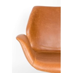 Skórzany fotel lounge Nikki, brązowy, Zuiver