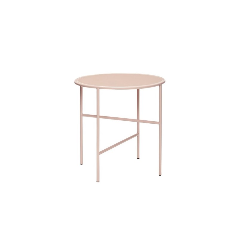 Różowy stolik pomocniczy, metal/szkło, Hübsch