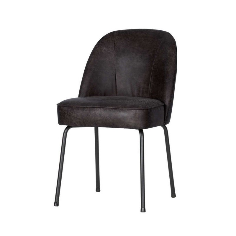 Skórzane krzesło do jadalni Vogue, czarny, Be Pure Home