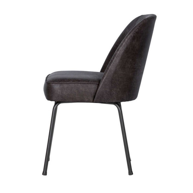 Skórzane krzesło do jadalni Vogue, czarny, Be Pure Home