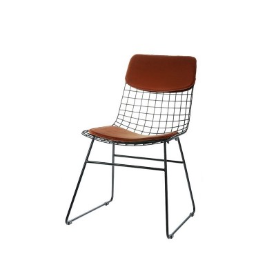 Zestaw krzesło Wire + poduchy Comfort, czarny + brązowy, HK Living