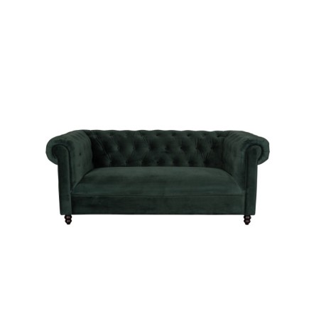 Aksamitna sofa pikowana Chester, ciemnozielony, Dutchbone