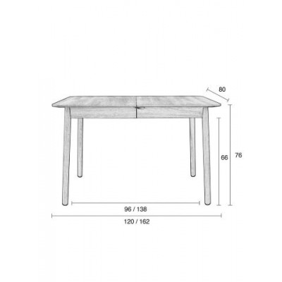 Jesionowy rozkładany stół do jadalni Glimps, 120 cm naturalny, Zuiver