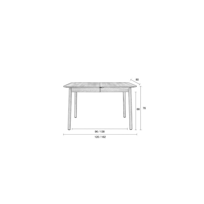 Jesionowy rozkładany stół do jadalni Glimps, 120 cm naturalny, Zuiver