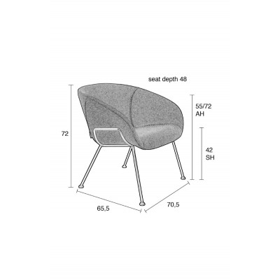 fotel lounge Feston, szary, Zuiver