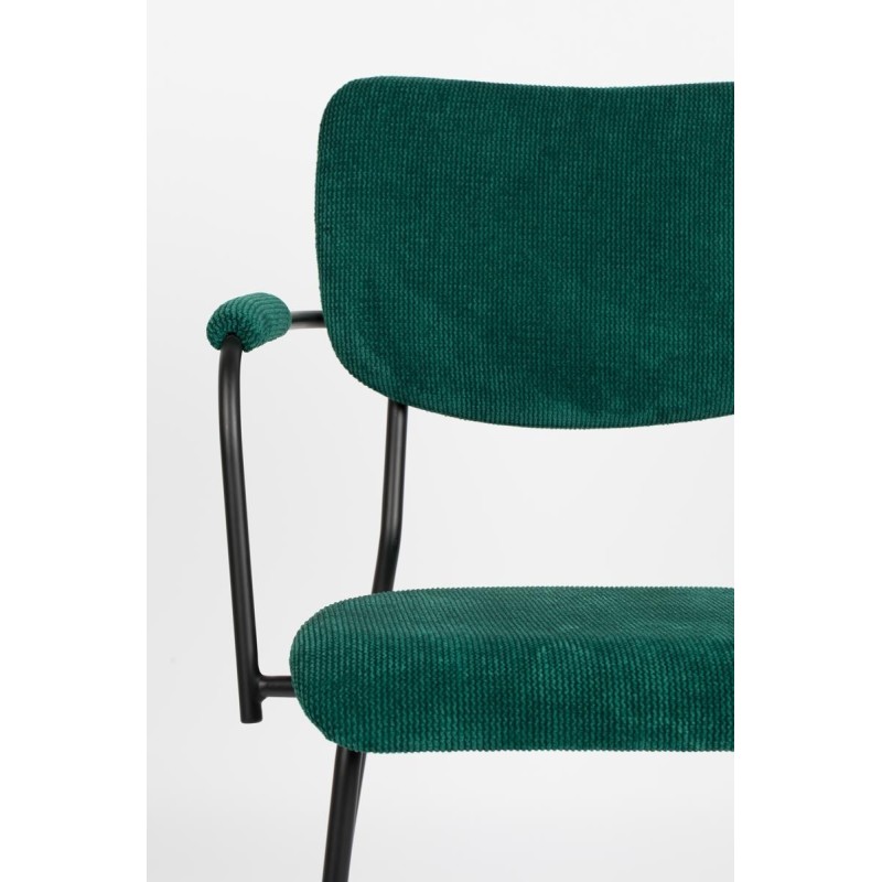 Krzesło z podłokietnikami Benson, zielony, Zuiver