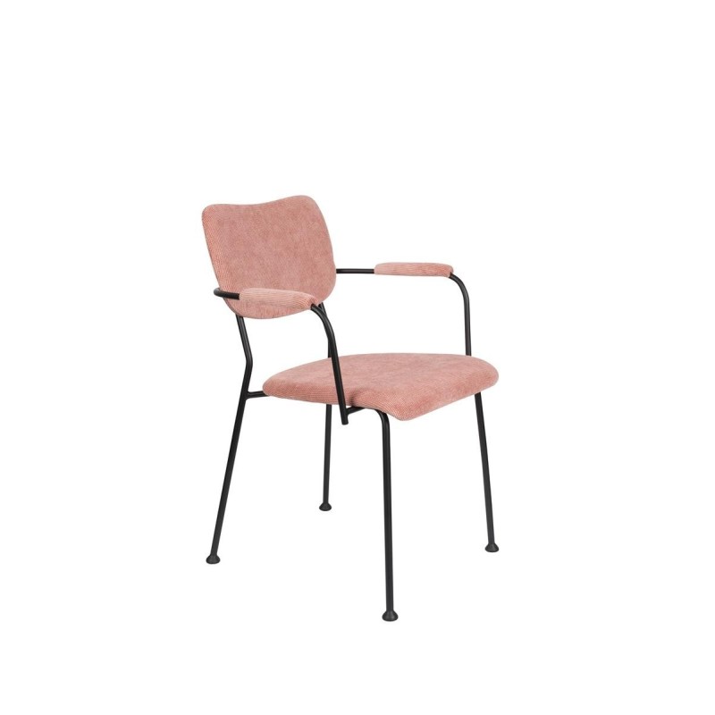 Krzesło z podłokietnikami Benson, różowy, Zuiver